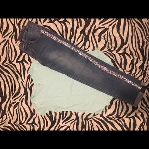 Girls glitter Tee and Skinny Ankle Jeans